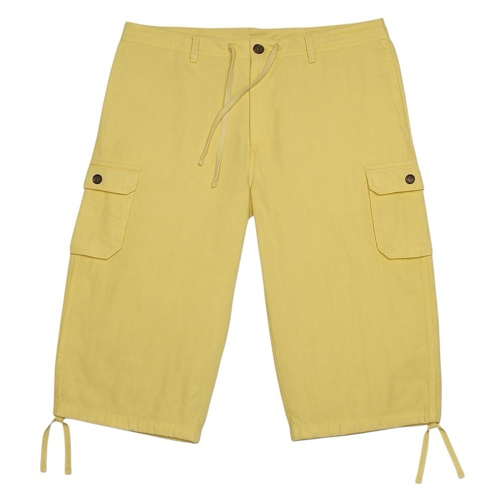 Cubavera Yellow Linen Blend Cargo Shorts Men’s Size 42 Long 18” Inseam Resort